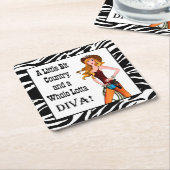 Little Bit Country en een Whole Lotta DIVA! Kartonnen Onderzetters (Schuin)
