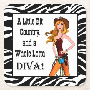 Little Bit Country en een Whole Lotta DIVA! Kartonnen Onderzetters