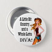 Little Bit Country en een Whole Lotta DIVA! Ronde Button 7,6 Cm (Voorkant /achterkant)