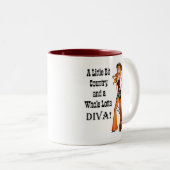 Little Bit Country en een Whole Lotta DIVA! Tweekleurige Koffiemok (Voorkant rechts)