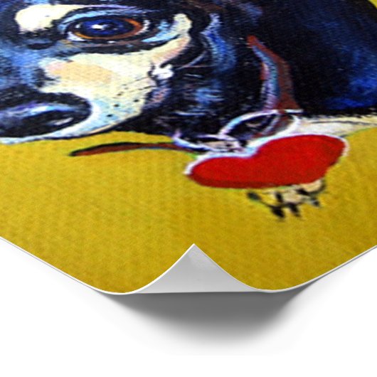 Little Bitty Chihuahua - Black en Tan Chihuahua Poster (Hoek)