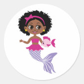 Little Black African American Mermaid Sticker (Voorkant)