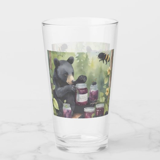 Little black Bear and his blackberry jams Glas (Voorkant)