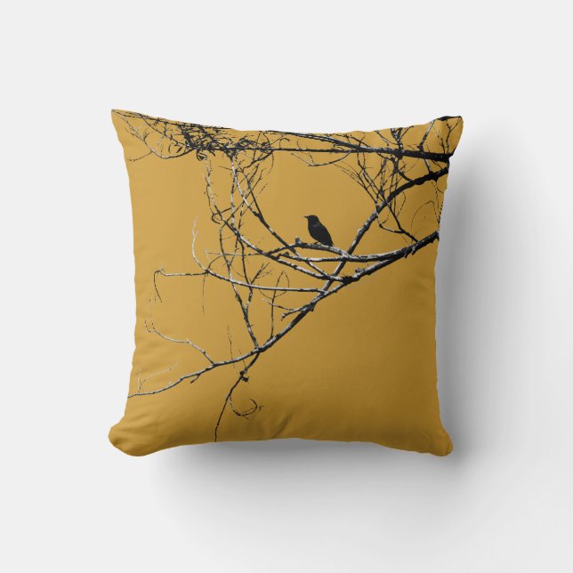 Little Black Bird Pillow Kussen (Voorkant)