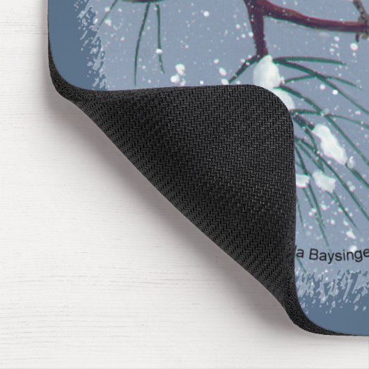 Little Black Capped Chickadee Oval Muismat (Hoek)