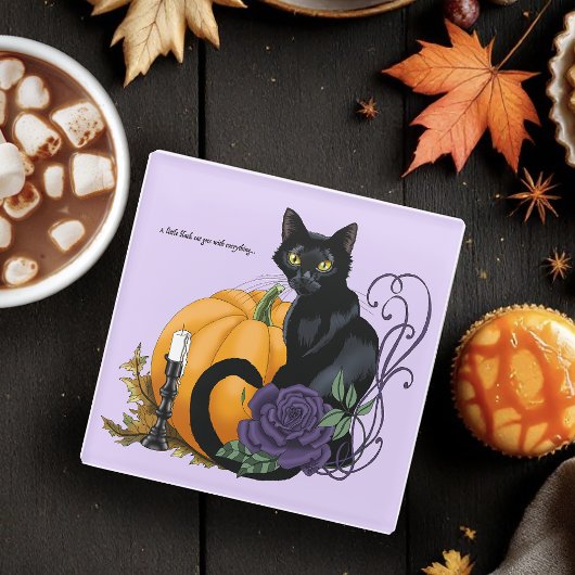 Little Black Cat Glazen Onderzetter
