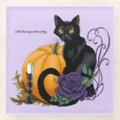 Little Black Cat Glazen Onderzetter (Voorkant)