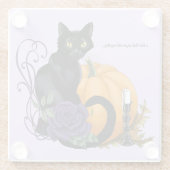 Little Black Cat Glazen Onderzetter (Achterkant)