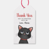 Little black cat thank you Gift Tag Cadeaulabel (Voorkant)