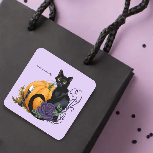 Little Black Cat Vierkante Sticker
