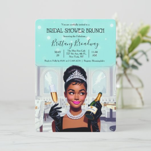 Little Black Dress Bride & Co Glam Vrijgezellenfee Kaart (Staand voorkant)