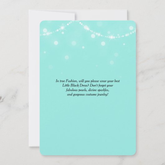 Little Black Dress Bride & Co Glam Vrijgezellenfee Kaart (Achterkant)