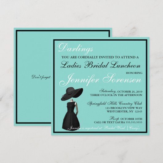 Little Black Dress Dames Luncheon Shower Party (Voorkant / Achterkant)