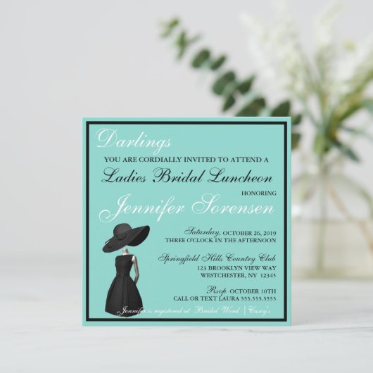 Little Black Dress Dames Luncheon Shower Party (Staand voorkant)