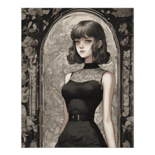 Little Black Dress Dream -  Manga Art Perfect Poster