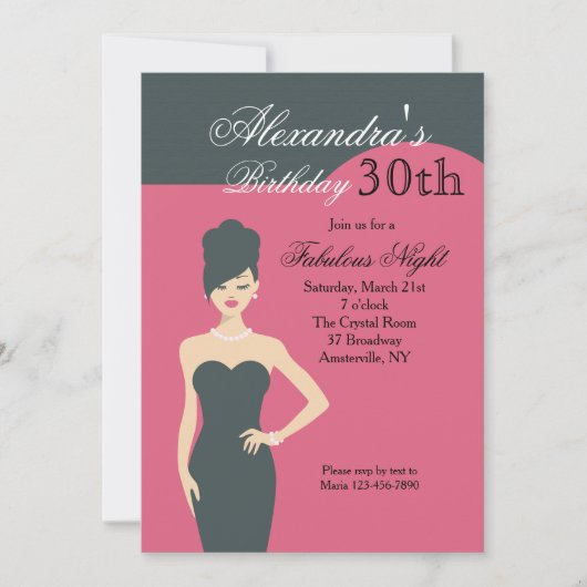 Little Black Dress Invitation Kaart (Voorkant)