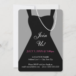 Little Black Dress Invitation Sjabloon Kaart