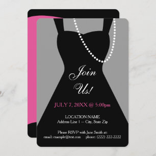 Little Black Dress Invitation Sjabloon Kaart