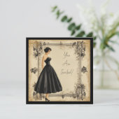 Little Black Dress Kaart: ingetogen elegantie Kaart (Staand voorkant)