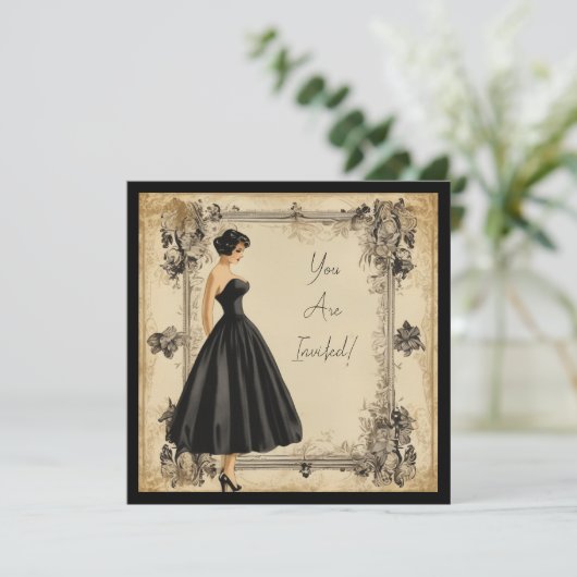 Little Black Dress Kaart: ingetogen elegantie Kaart (Staand voorkant)