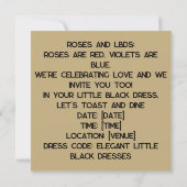 Little Black Dress Kaart: ingetogen elegantie Kaart (Achterkant)