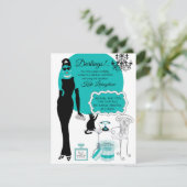 Little Black Dress Shower-uitnodiging Feestdagenkaart (Staand voorkant)