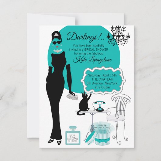 Little Black Dress Shower-uitnodiging Feestdagenkaart (Voorkant)