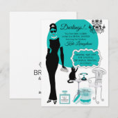 Little Black Dress Shower-uitnodiging Feestdagenkaart (Voorkant / Achterkant)