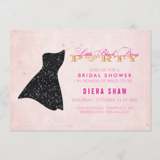 Little Black Dress Shower-uitnodiging Kaart