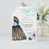 Little Black Dress Stiletto Vrijgezellenfeest Kaart (Staand voorkant)