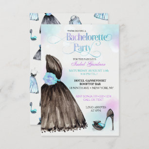 Little Black Dress Stilettos Bachelorette Party Kaart