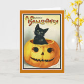 Little Black en Jack O' Lantern Halloween Kaart (Gele Bloem)