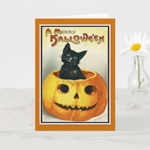 Little Black en Jack O' Lantern Halloween Kaart