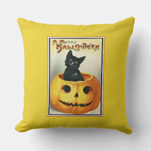 Little Black en Jack O' Lantern Halloween Throw Kussen