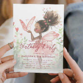 Little Black Fairy Ballerina Verjaardagsfeestje Kaart