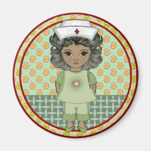 Little Black Girl Nurse Magneet