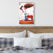 Little Black Meisje Blow Drogen van haar haar Canvas Afdruk (Insitu (Slaapkamer))