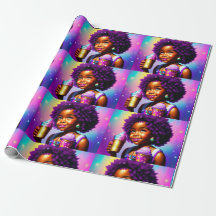 Little Black/Melenated Girl Wrapping Paper