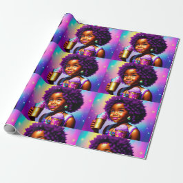 Little Black/Melenated Girl Wrapping Paper Cadeaupapier