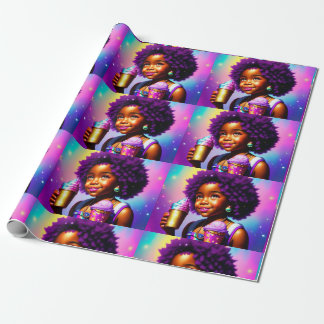 Little Black/Melenated Girl Wrapping Paper Cadeaupapier