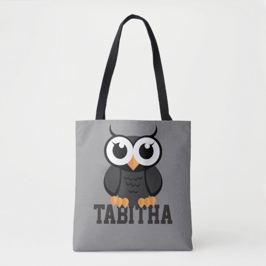 "Little Black Owl" Tote Bag (Voorkant)