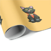 Little Black Vampire Cat Cadeaupapier (Rol Hoek)