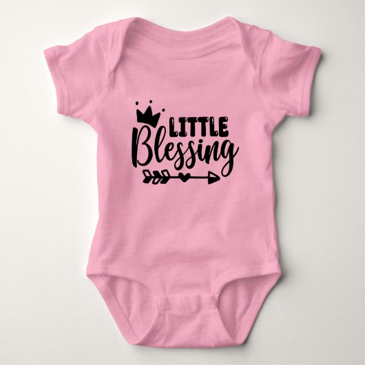 Little Blessing Roze Korte Mouw Baby Bodysuit (Voorkant)