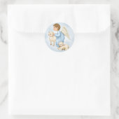 Little Blessings Angel Boy Ronde Sticker (Tas)