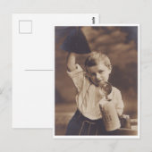 Little Blond Boy met HB Bier Mok  Briefkaart (Voorkant / Achterkant)