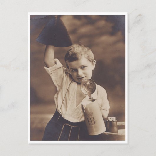 Little Blond Boy met HB Bier Mok  Briefkaart (Voorkant)