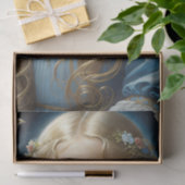 Little blond girl with blue dress v2 tissuepapier (Geschenk)