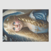 Little blond girl with blue dress v2 tissuepapier (Voorkant)