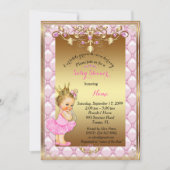 Little Blond Princess, Baby shower Uitnodiging, go Kaart (Voorkant)