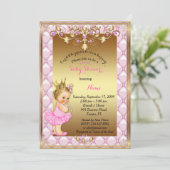Little Blond Princess, Baby shower Uitnodiging, go Kaart (Staand voorkant)